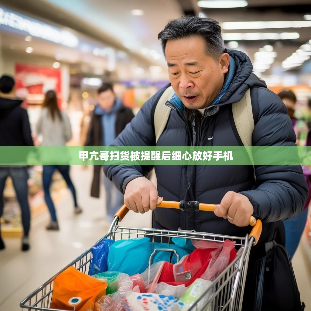 甲亢哥扫货被提醒后细心放好手机