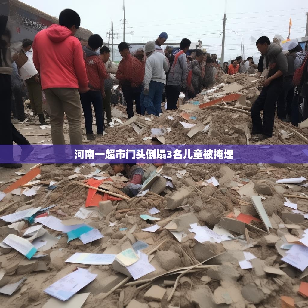 河南一超市门头倒塌3名儿童被掩埋