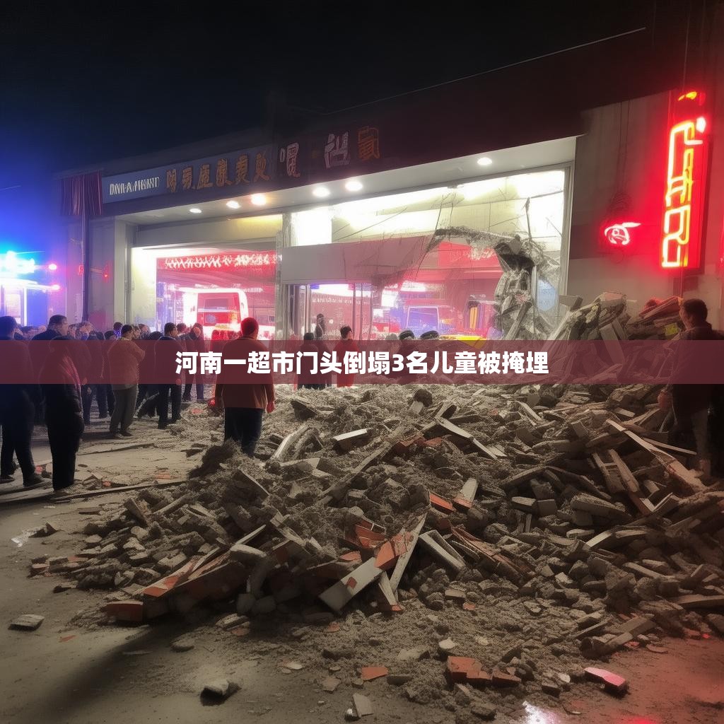 河南一超市门头倒塌3名儿童被掩埋