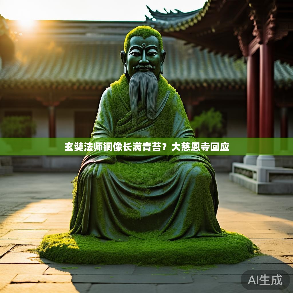 玄奘法师铜像长满青苔?大慈恩寺回应 玄奘法师铜像长满青苔?大慈恩寺回应