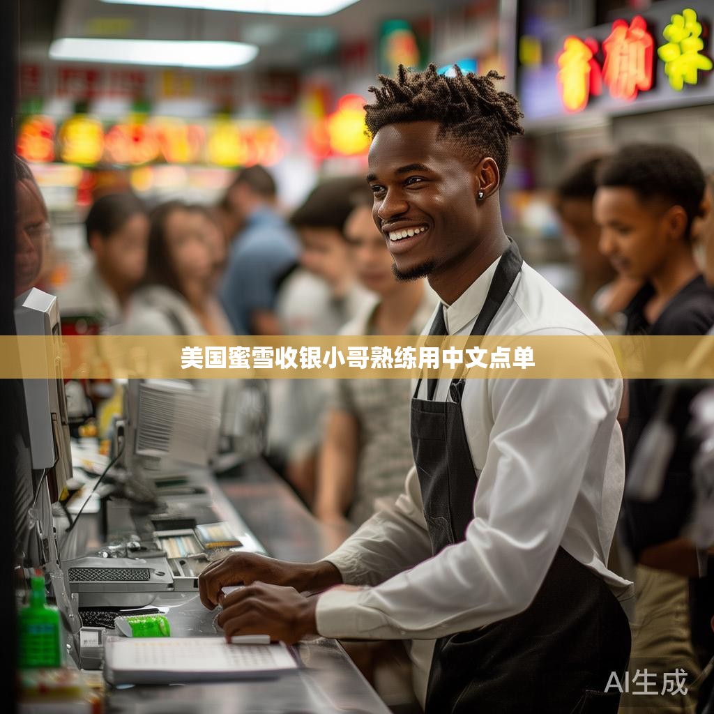 美国蜜雪收银小哥熟练用中文点单