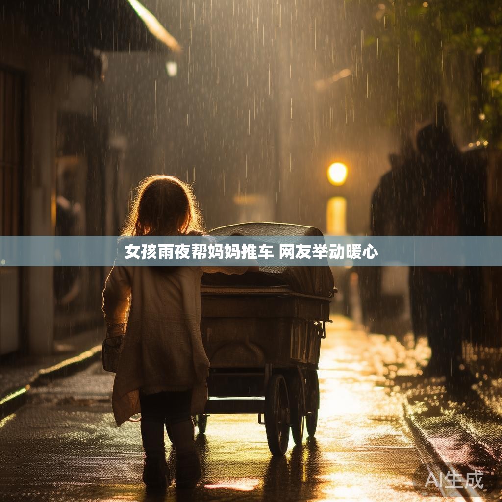 女孩雨夜帮妈妈推车 网友举动暖心