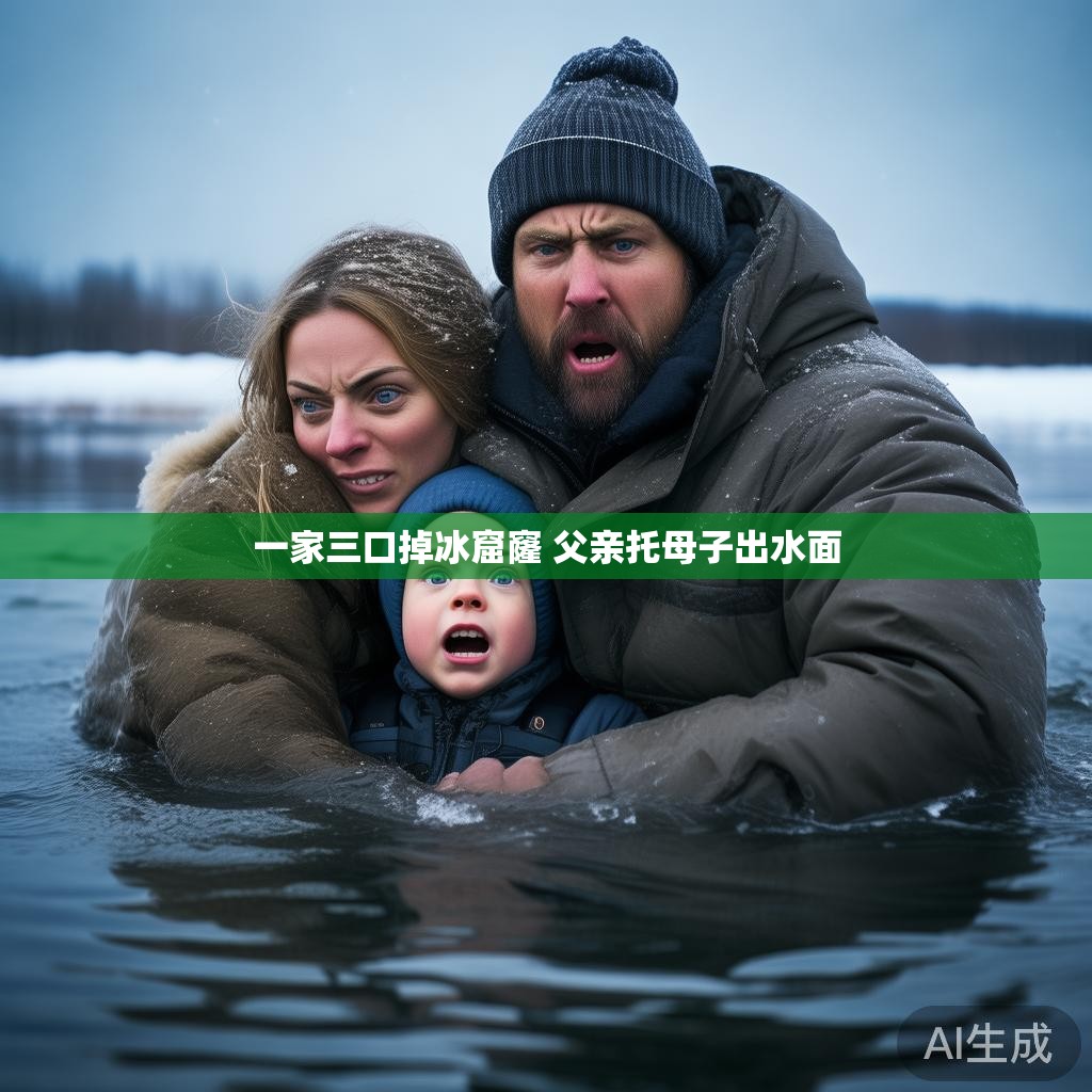救援行动中的一家三口